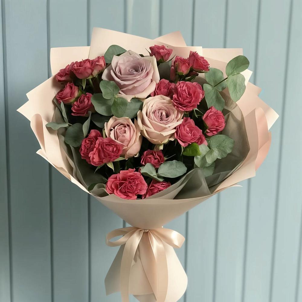 Букет цветов из: Гвоздики и Розы в Тимонино