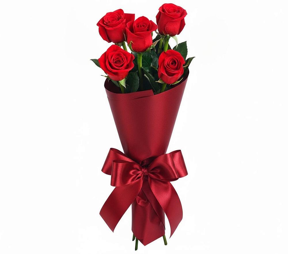 Букет 5 Красных роз Эдлесс Лав в Тимонино
