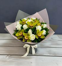 Букет цветов из:  Орхидеи и Розы в Тимонино