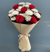 Букет цветов из:  Розы и Хризантемы в Тимонино