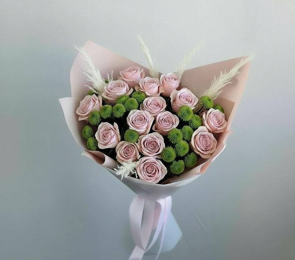 Букет цветов из: Розы и Хризантемы в Тимонино