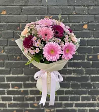 Букет цветов из:  Герберы и Хризантемы в Тимонино