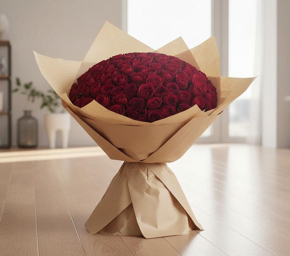 Букет 101 Красная роза в Тимонино