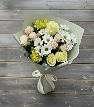 Букет цветов из:  Альстромерии, Розы и Хризантемы в Тимонино