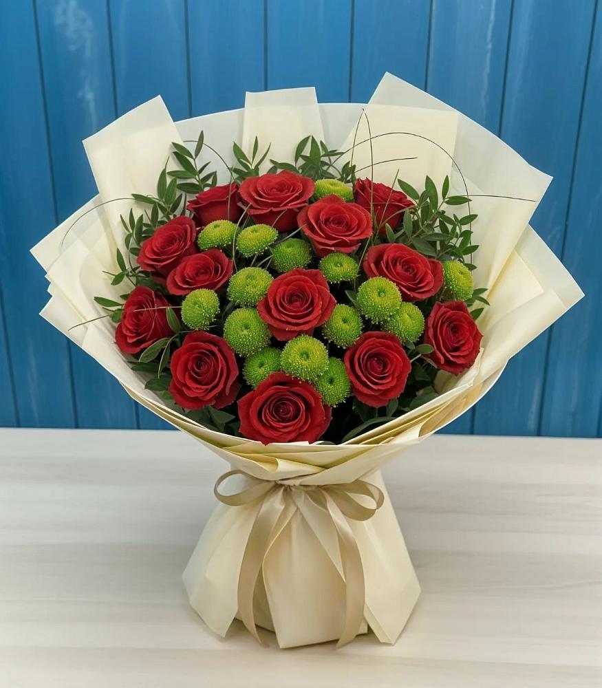 Букет цветов из: Розы и Хризантемы в Тимонино